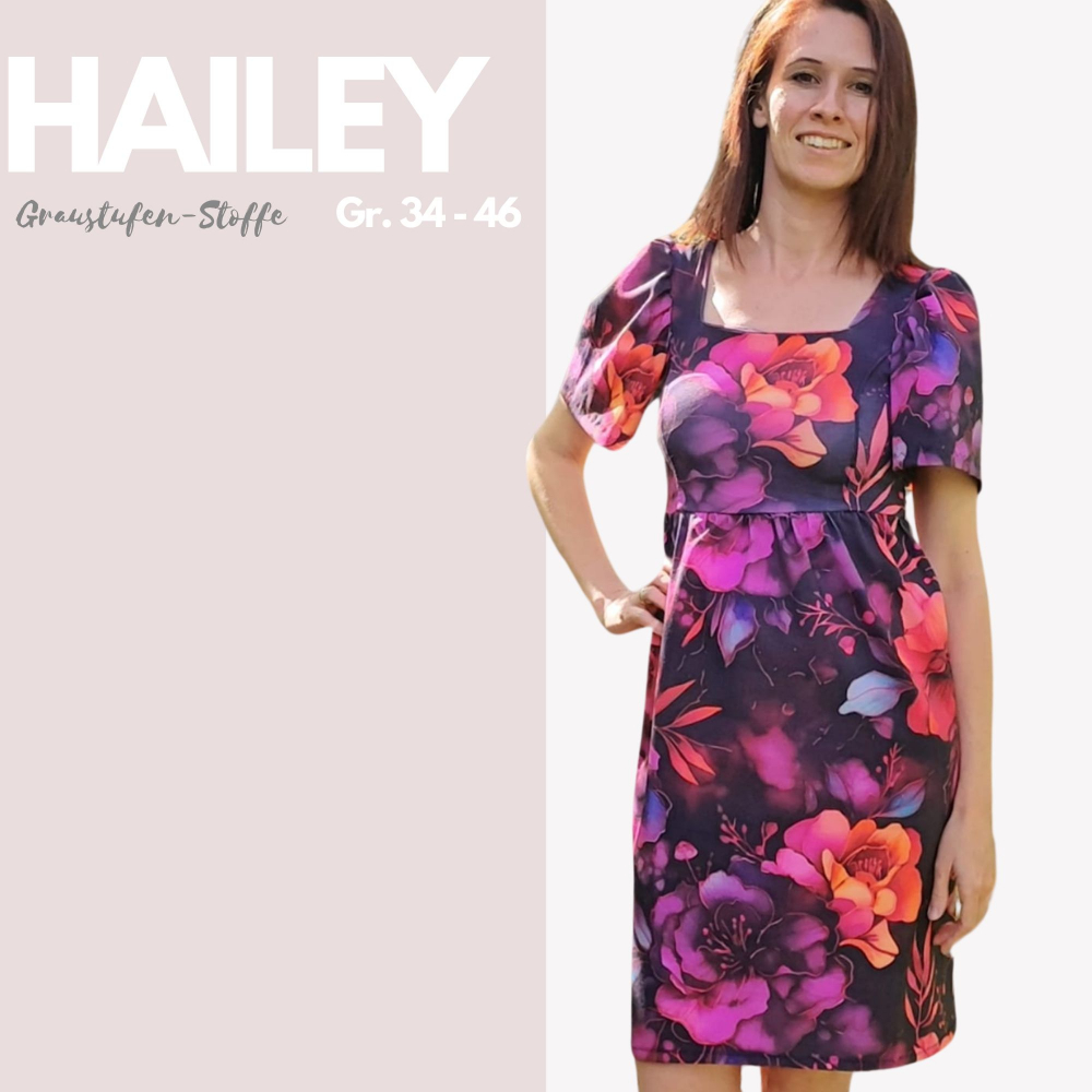 Schnitt der Woche: Papierschnittmuster: Kleid Hailey in den Gr. 34 - 50, optional mit gratis Ebook